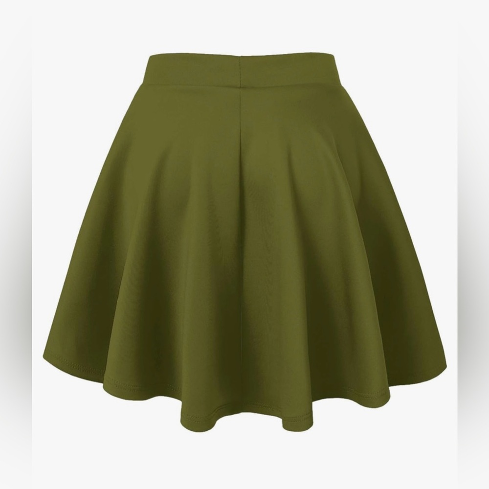 Women's Basic Versatile Stretchy Flared Casual Mini Skater Skirt - Picture 2 of 5